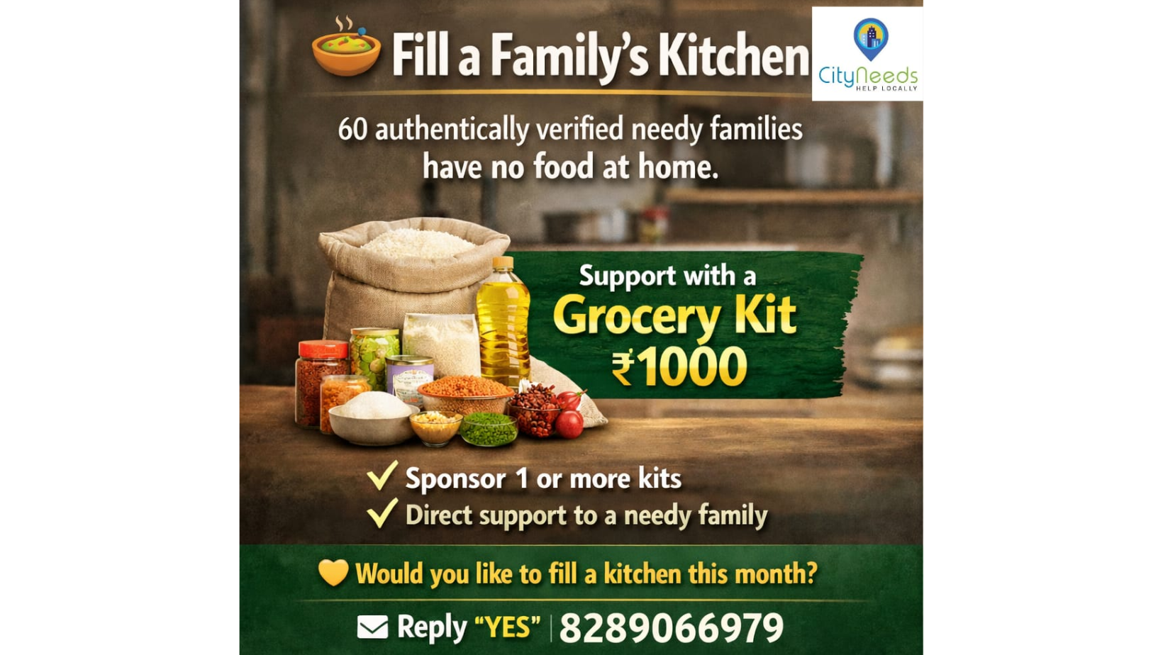 Fill a Family’s Kitchen – Grocery Kits for Needy Families